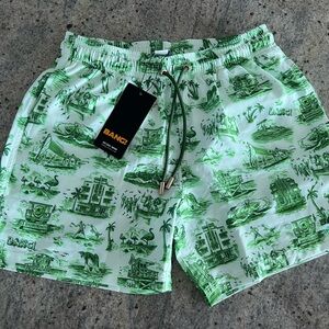 Bang! Green Graphic Men's Swim Trunks